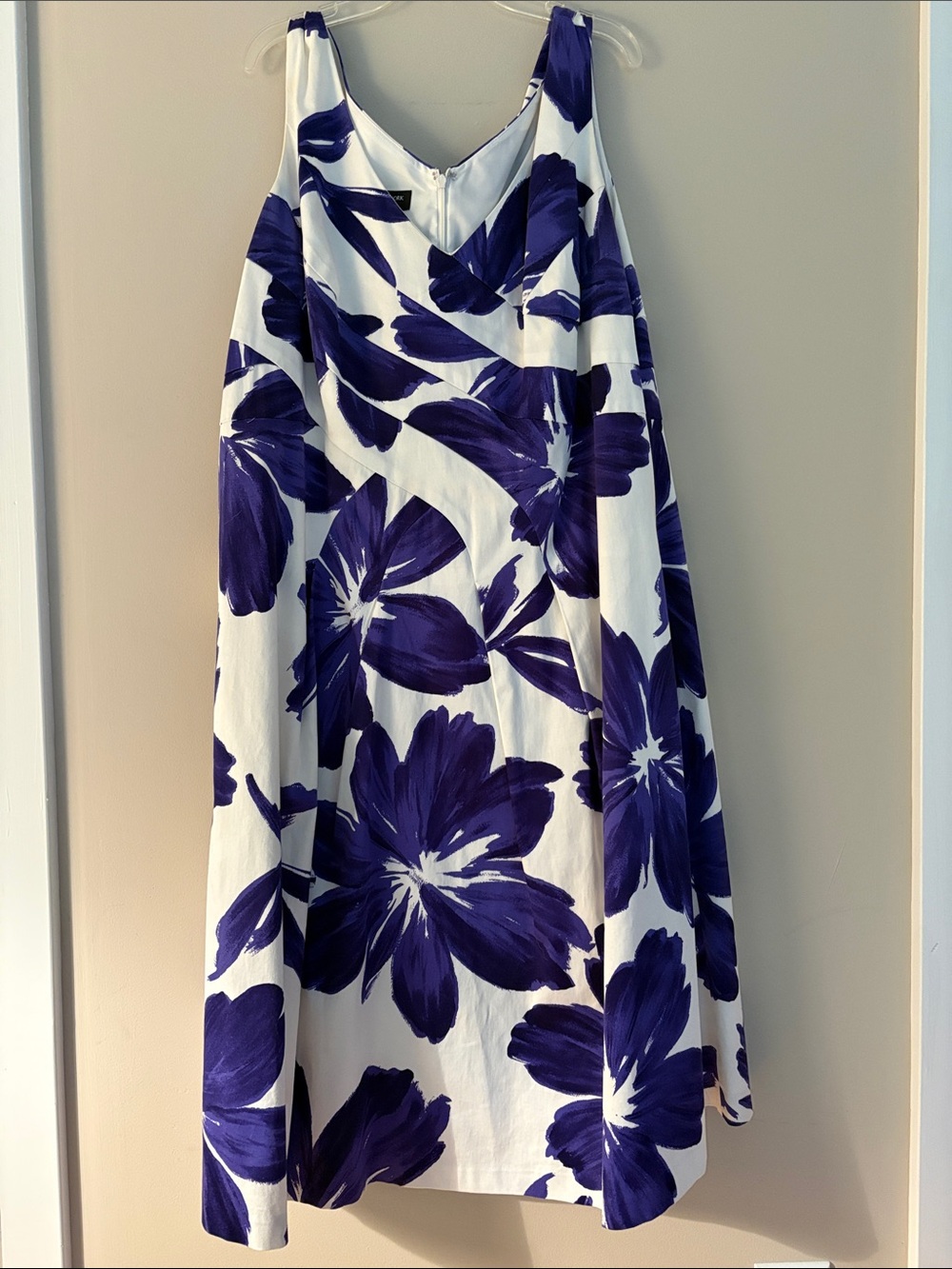 White and Purple Floral A-Line Dress
